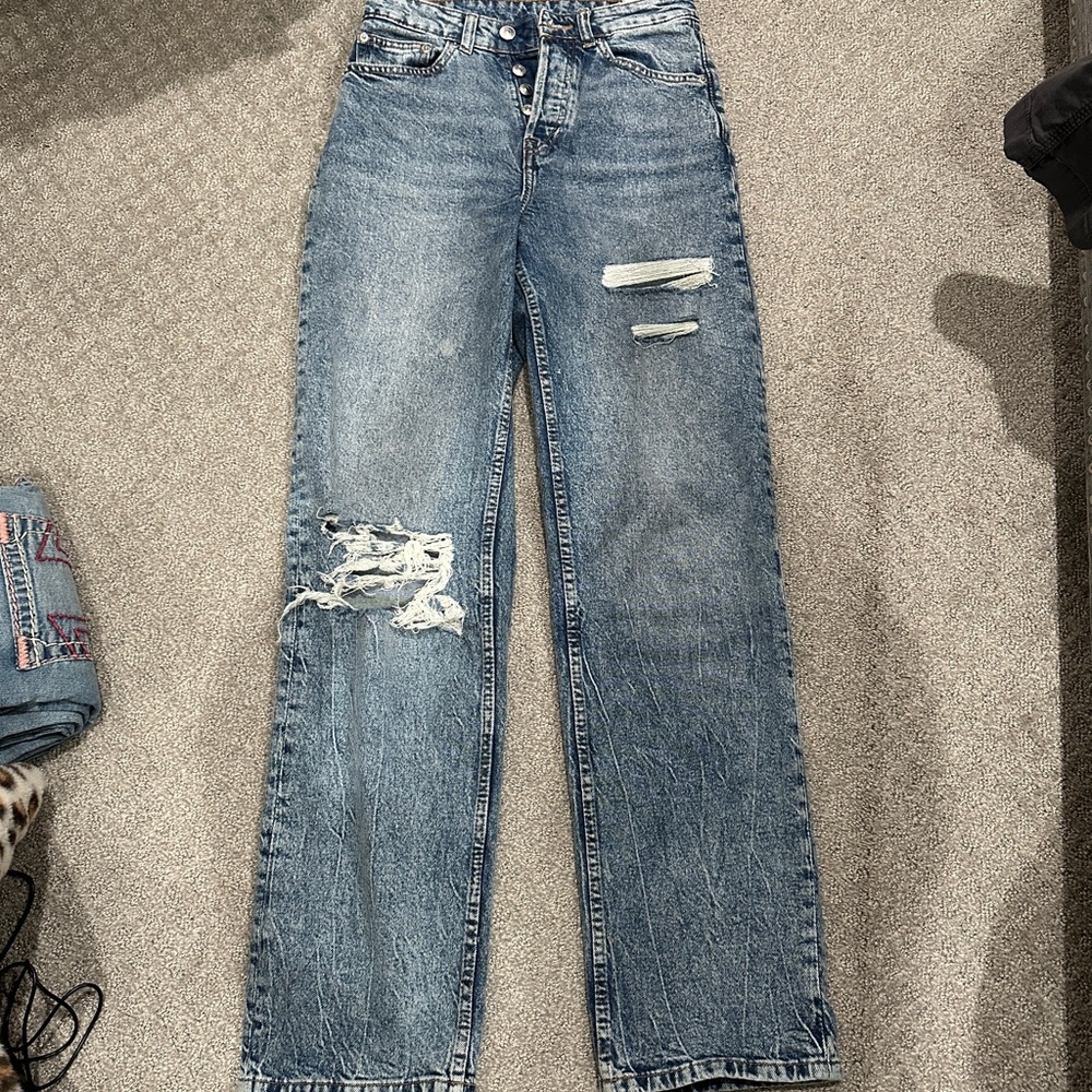 H&M straight high rise jeans